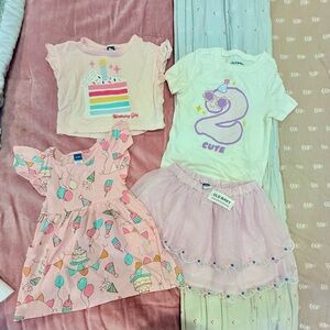 Old Navy Kids' Pink and White Graphic Clothing Set